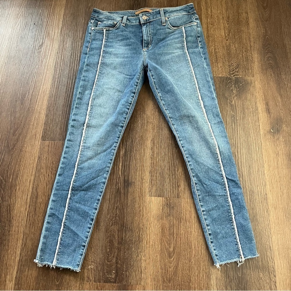 Joe’s Janeen Icon Mid Rise Skinny Ankle Fray Medium Blue Jeans Size 31 - Picture 4 of 12